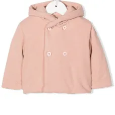 Двубортная куртка с капюшоном