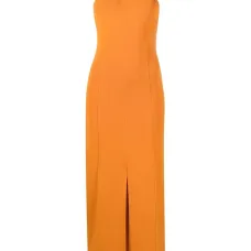 Приталенное платье миди без рукавов