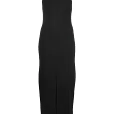 Приталенное платье миди без рукавов