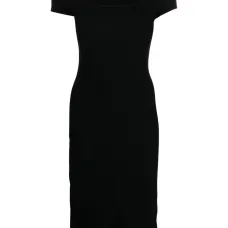 Платье в рубчик с короткими рукавами