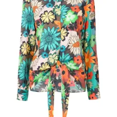 Юбка с завязками и цветочным принтом Юбка с завязками и цветочным принтом