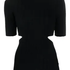 Топ в рубчик с вырезами