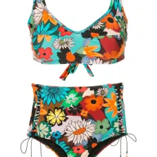 Бикини с завышенной талией и цветочным принтом
