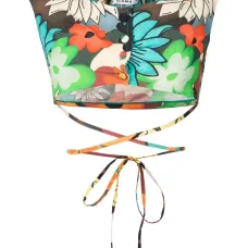 Топ с открытыми плечами и цветочным принтом