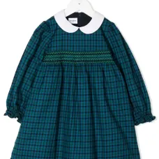 Клетчатое платье с длинными рукавами