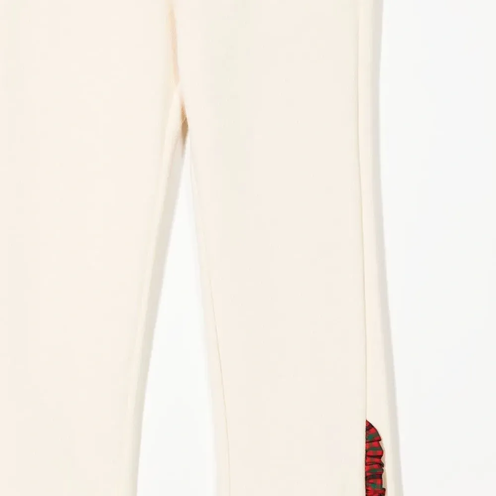 Брюки прямого кроя с оборками