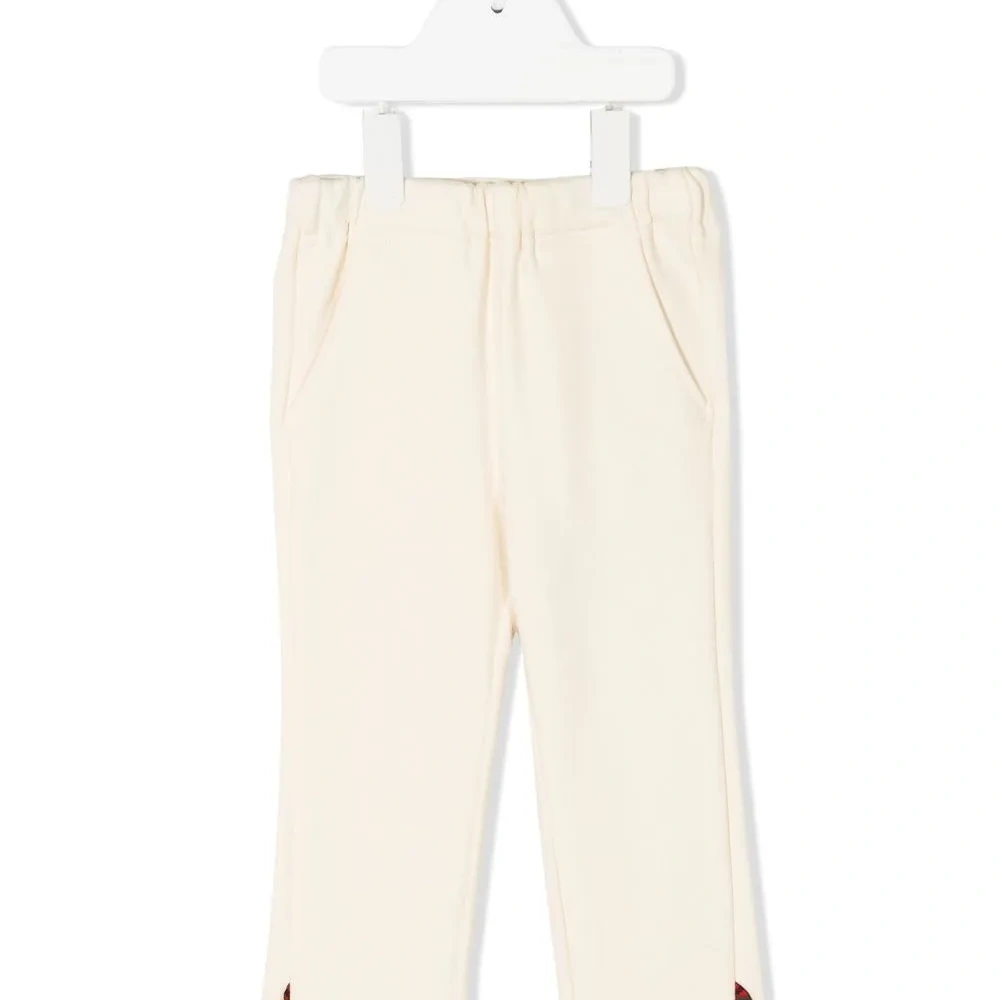 Брюки прямого кроя с оборками