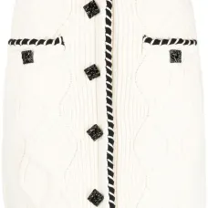 Мини-юбка фактурной вязки с пуговицами