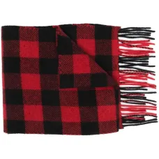 Клетчатый шарф с бахромой