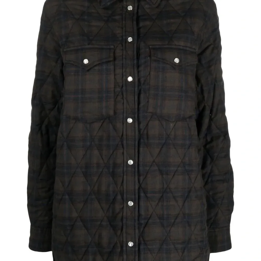 Стеганая рубашка в клетку