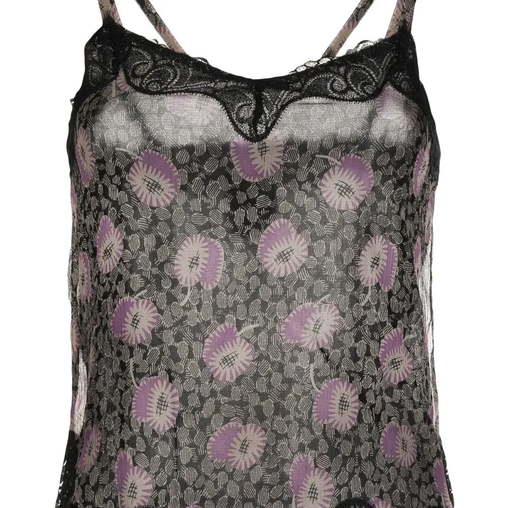 Шелковый топ на бретелях с цветочным принтом