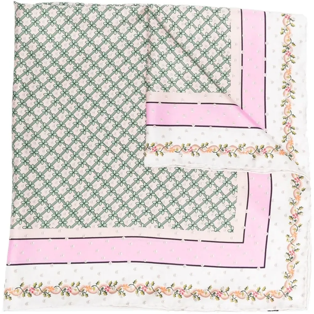 Шелковый платок с графичным принтом