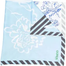 Шелковый платок с цветочным принтом в технике пэчворк