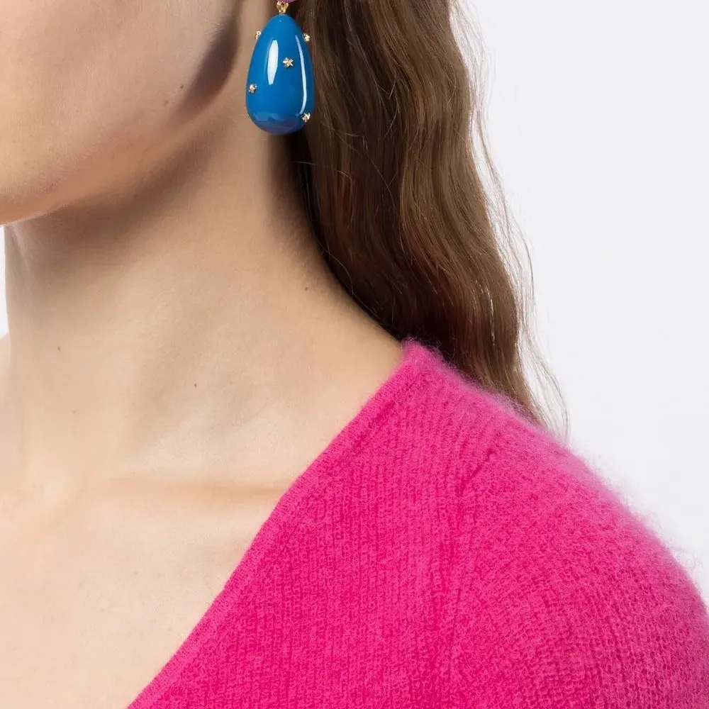 серьги-подвески с эмалью