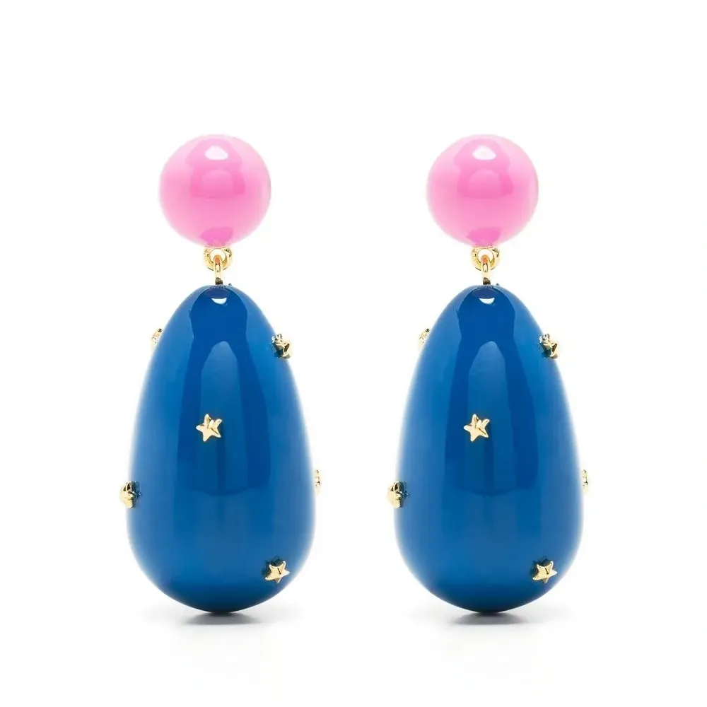 серьги-подвески с эмалью