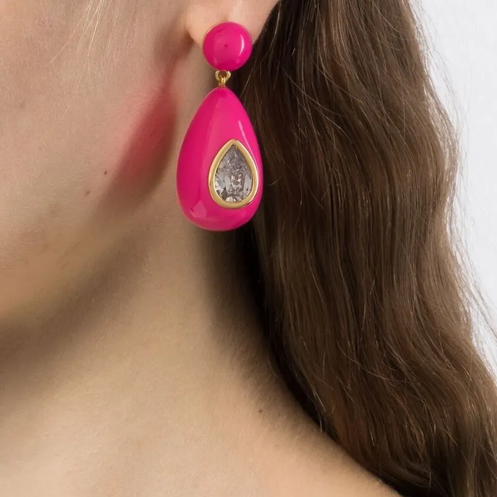 Серьги-подвески с кристаллами