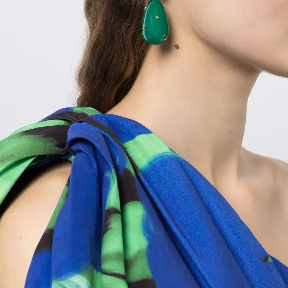 Серьги-подвески в двух тонах