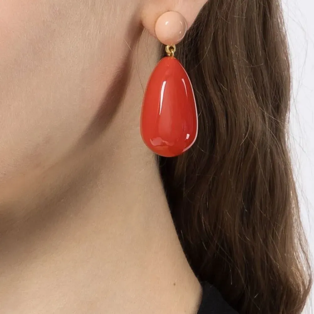 Серьги-подвески с эмалью