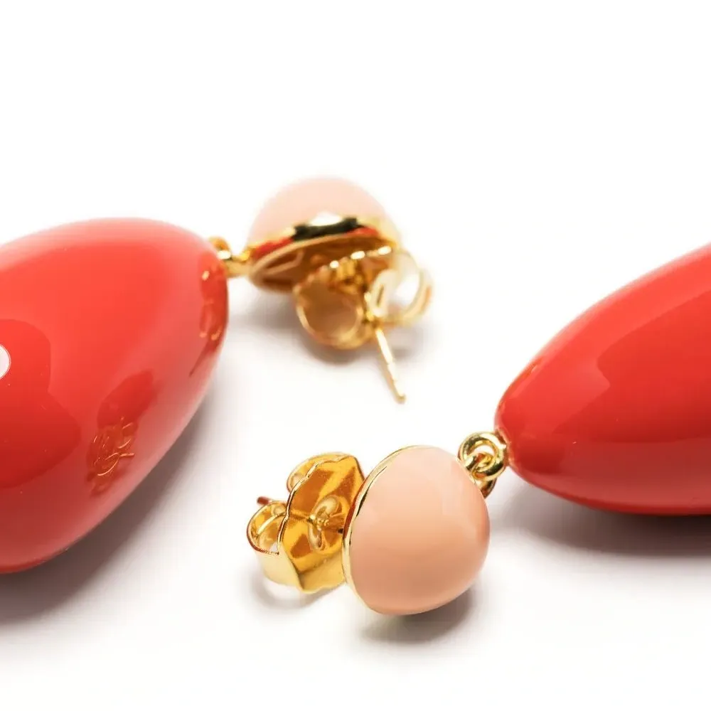 Серьги-подвески с эмалью