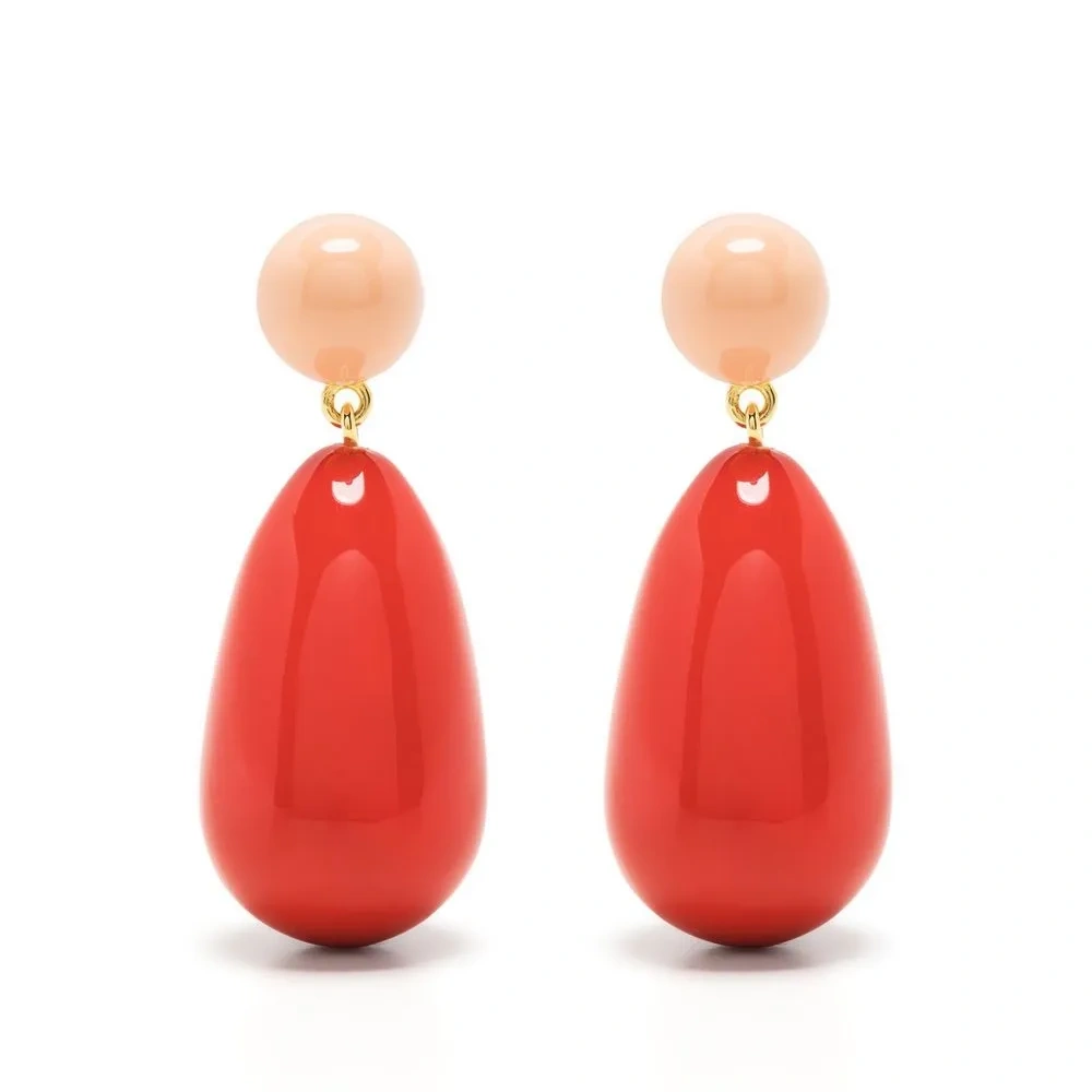 Серьги-подвески с эмалью