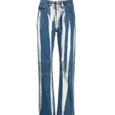 Прямые джинсы с выбеленным эффектом