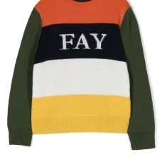 Джемпер в стиле колор-блок с вышитым логотипом Джемпер в стиле колор-блок с вышитым логотипом