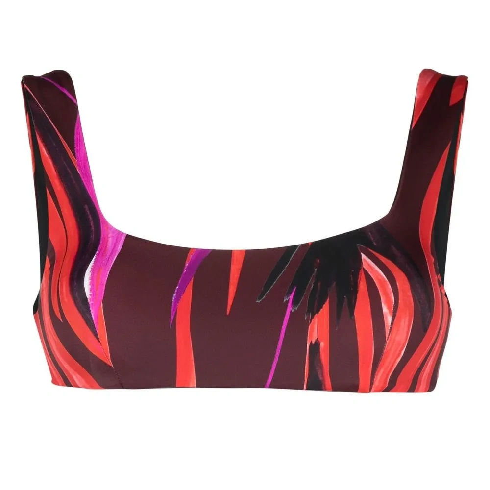 Топ бикини с U-образным вырезом и принтом