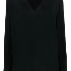 Топ с V-образным вырезом и длинными рукавами