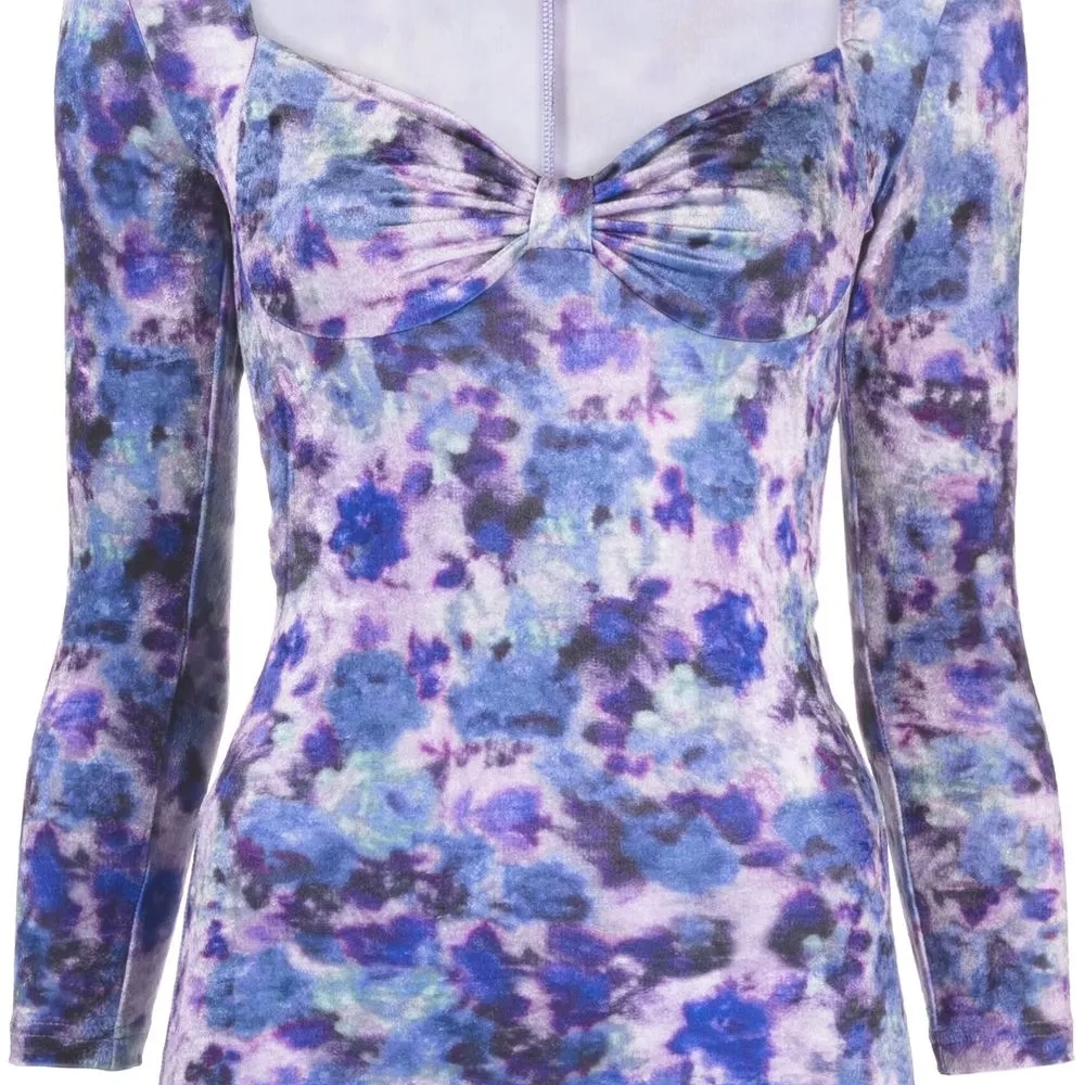 Бархатный топ Gubaia с цветочным принтом