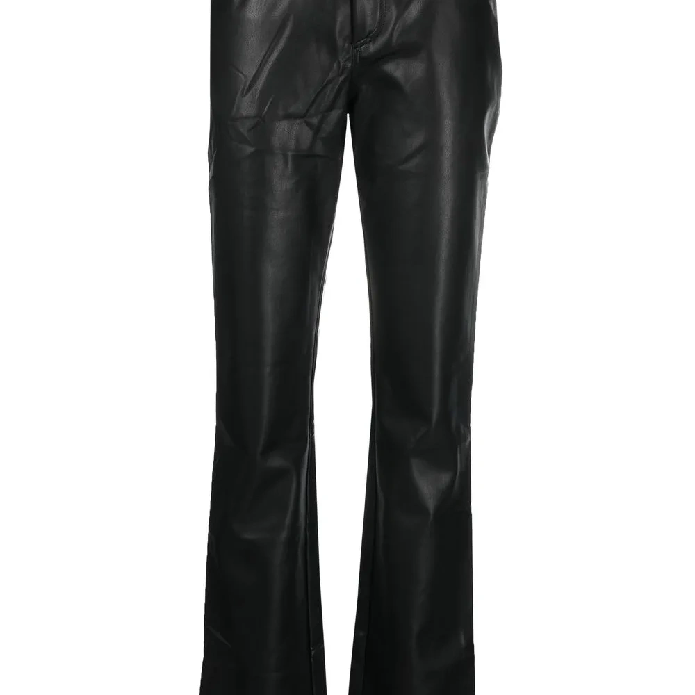 Прямые брюки из искусственной кожи