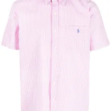 Полосатая рубашка с вышитым логотипом