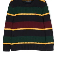 Джемпер фактурной вязки с вышитым логотипом Джемпер фактурной вязки с вышитым логотипом