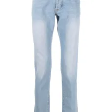 Super Straight-cut stonewashed jeans