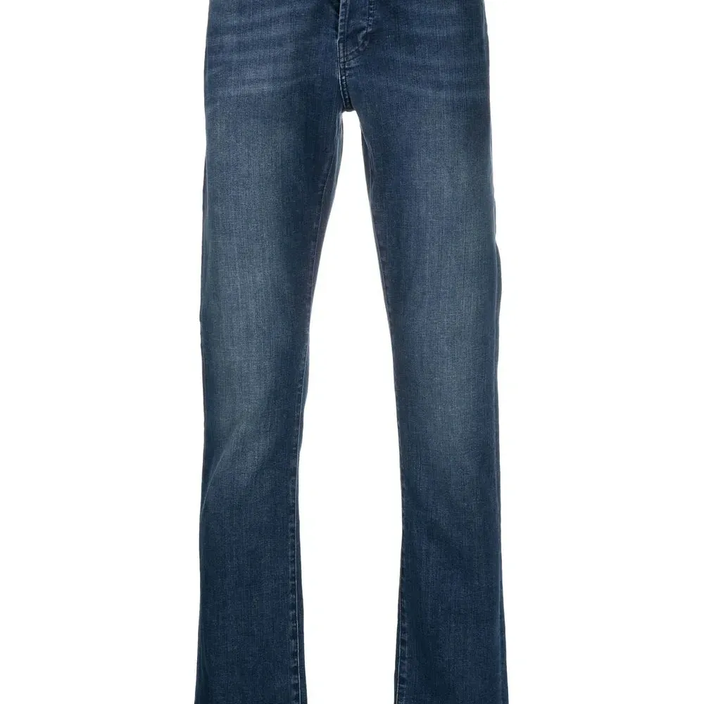 Прямые джинсы с вышитым логотипом