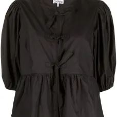 Блузка с объемными рукавами и баской