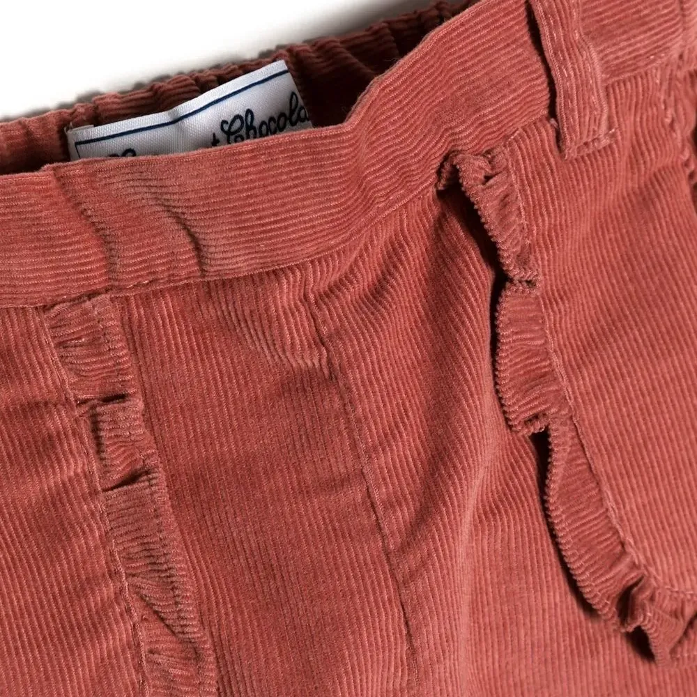 Вельветовые брюки с оборками