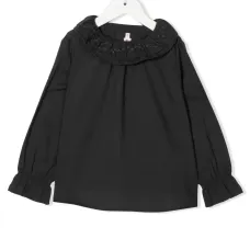 Блузка с длинными рукавами и цветочной вышивкой Блузка с длинными рукавами и цветочной вышивкой