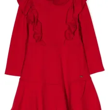 Платье мини с оборками