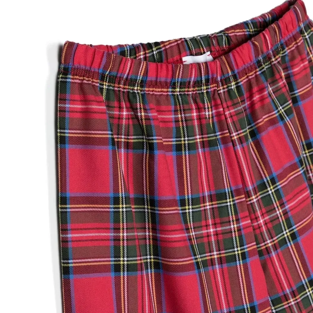 Пижама в клетку тартан с длинными рукавами