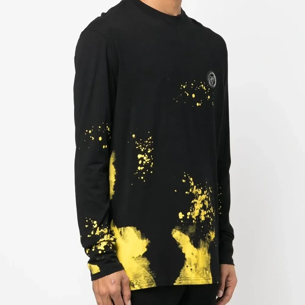 Футболка с длинными рукавами и эффектом разбрызганной краски