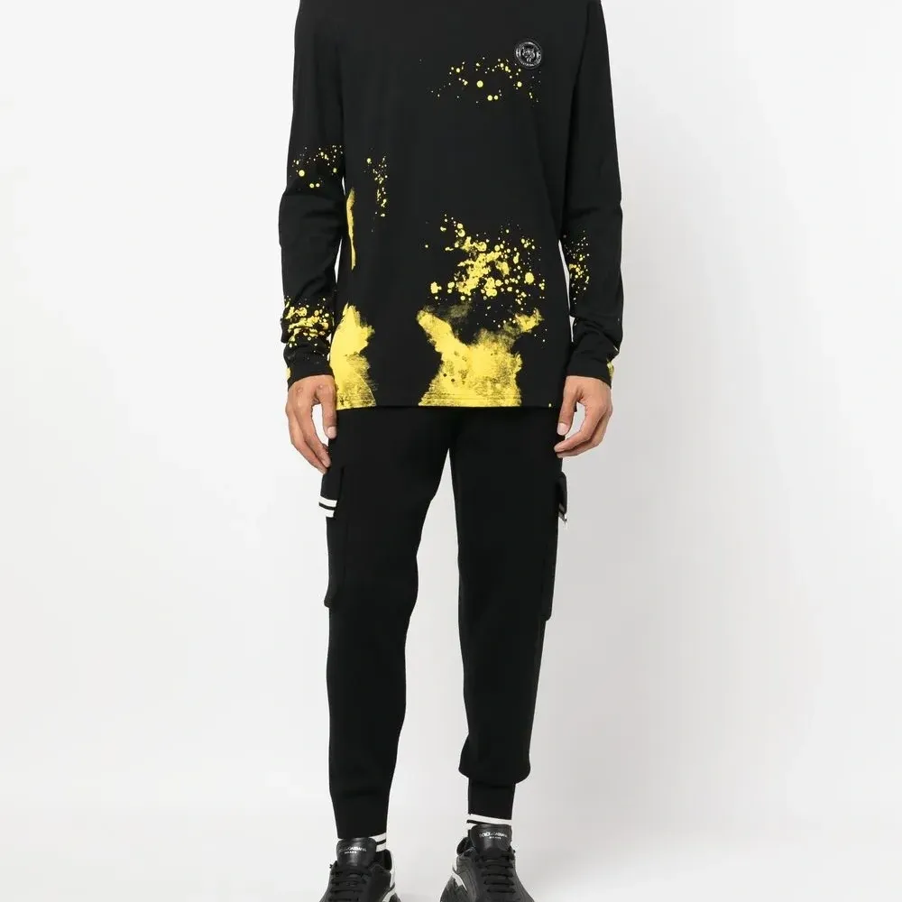 Футболка с длинными рукавами и эффектом разбрызганной краски