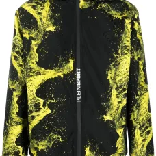 Куртка на молнии с капюшоном и графичным принтом