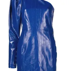 Платье на одно плечо с пайетками