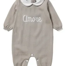 Комбинезон с длинными рукавами и воротником