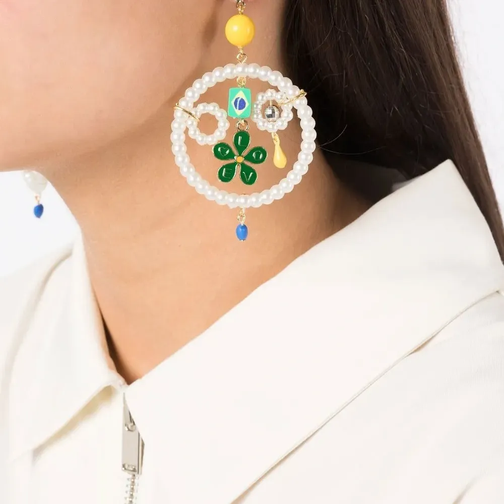 Серьги-подвески с декоративным жемчугом