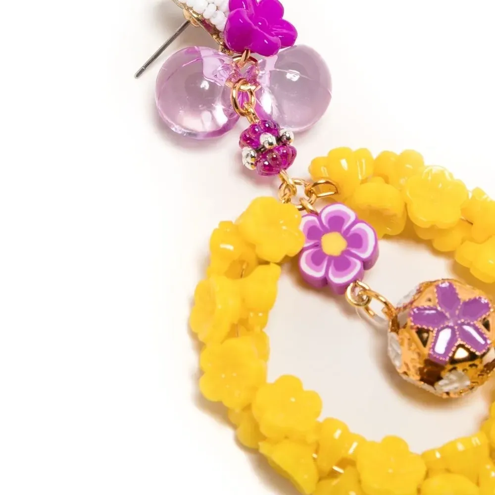 Серьги-подвески с аппликацией