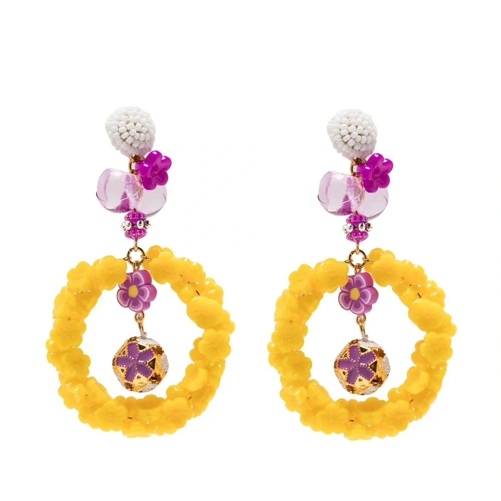 Серьги-подвески с аппликацией