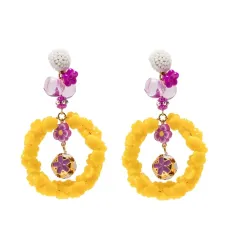 Серьги-подвески с аппликацией