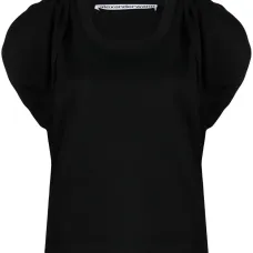 Футболка с присборенными рукавами