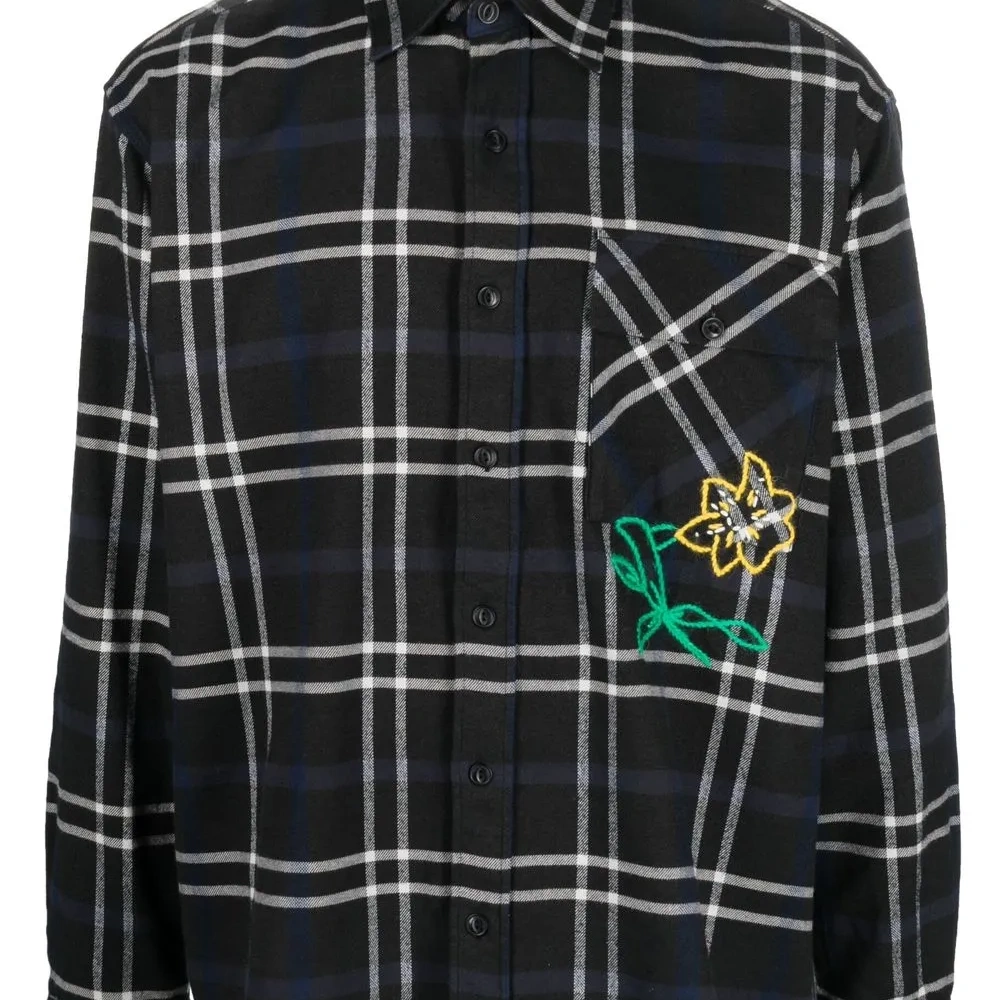 Клетчатая рубашка с вышивкой